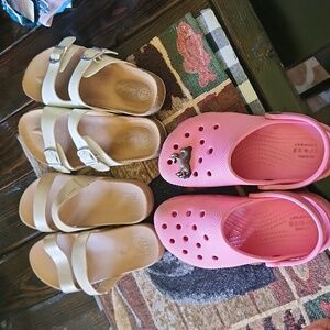 (Crocs, Reefs, Cat&Jack) 3 pairs of girls shoes size 13